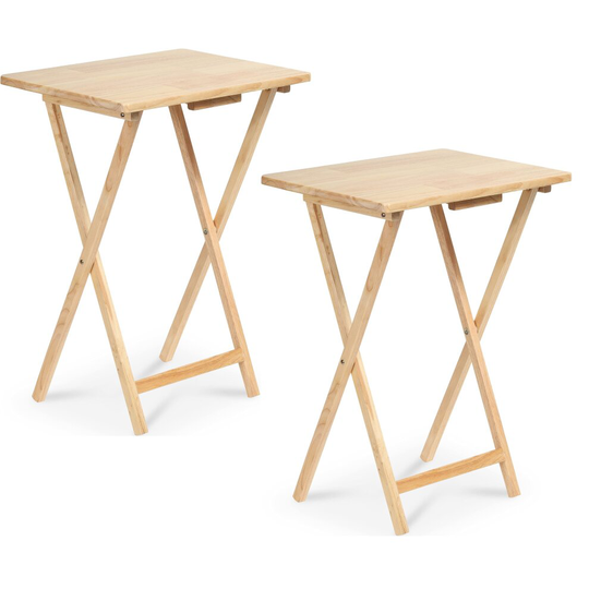 (PACK OF 2) Wooden Folding Snack Table TV Side Laptop Coffee Tea Picnic Outdoor Table Campin