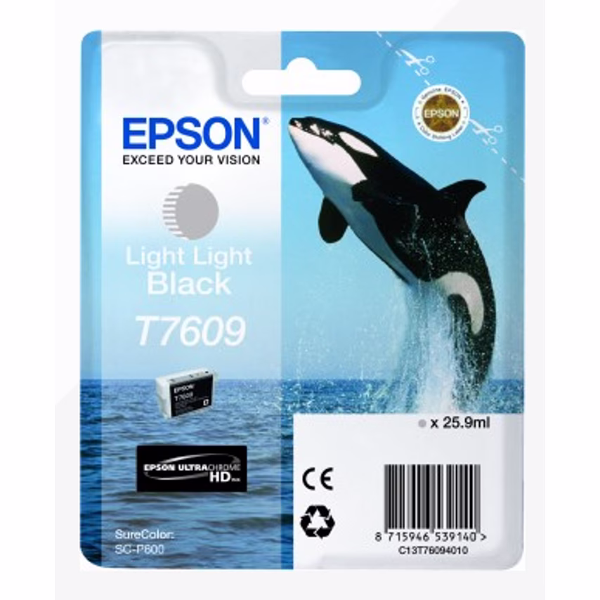Epson T7609 Killer Whale Light Black Standard Capacity Ink Cartridge 26ml - C13T