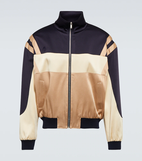 Teddy crêpe satin blouson jacket