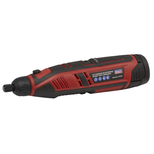 Sealey Cordless Multi-Purpose Rotary Tool & Engraver Kit49 Piece 12V Li-ion - Bo