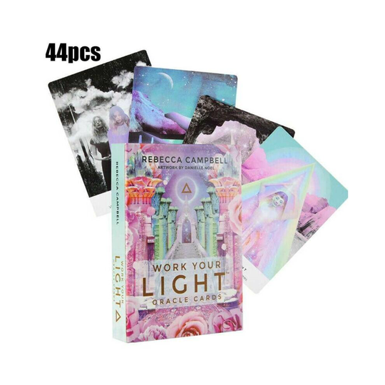 44Pcs Vintage Work Your Light Oracle Cards Tarot Deck Foretell Fantasy Cards Set