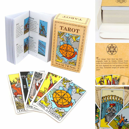 78PC Tarot Cards Deck and Book Set for beginner with Guidebook For Party Game