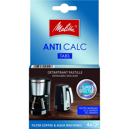Melitta Anti Calc Decalcifier Tablets, For Filter Coffee Machines and Kettles, 4 x 12 g