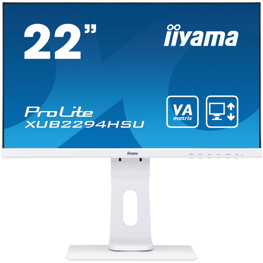 iiyama XUB2294HSU-W1 22" ProLite H/A VA Ultra Slim Monitor - White XUB2294HSU-W1