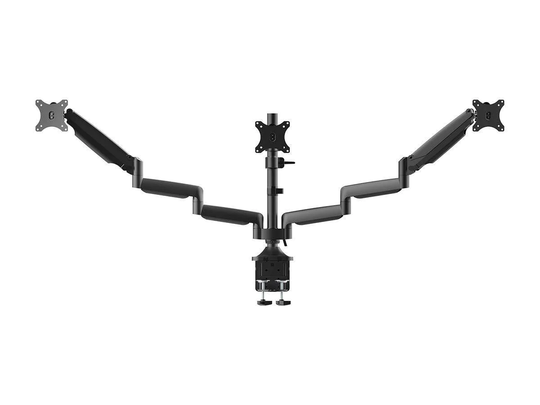 Triple Monitor Gas Spring Mount For Up to 32 Inch | Locking Center Mount | Workstream Collection