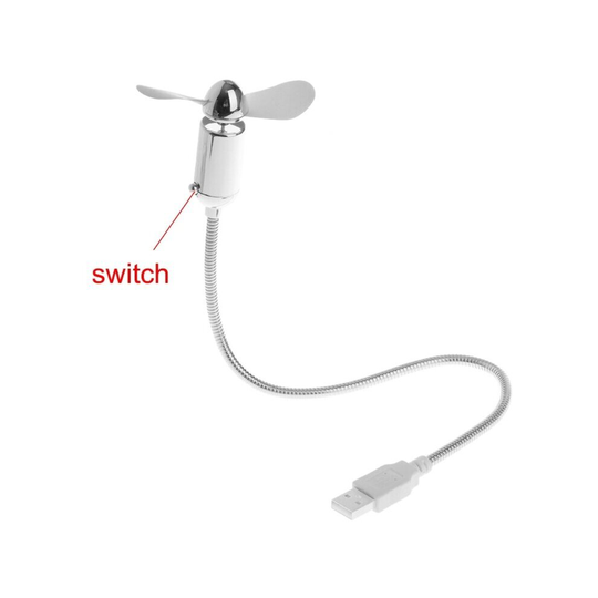 Mini USB Fan Flexible USB Cooling Fan with Switch For Notebook Laptop