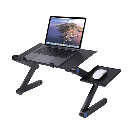 Aluminium Folding Laptop Table Stand Desk, Fully Adjustable (Black)