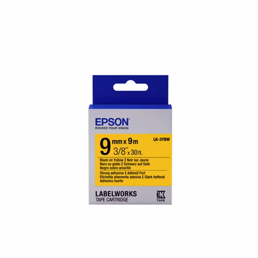 Epson Tape - Lk-3Ybw Strng Adh Blk-/Y- you get 12