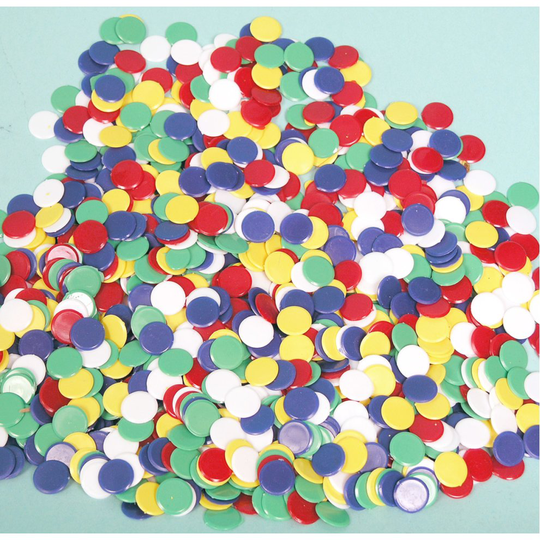 Pack of 1000 x 1.6cm(5/8inch) dia. playing counters 00509