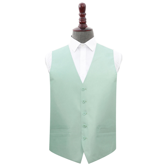 Dusty Green Plain Shantung Wedding Waistcoat 44'