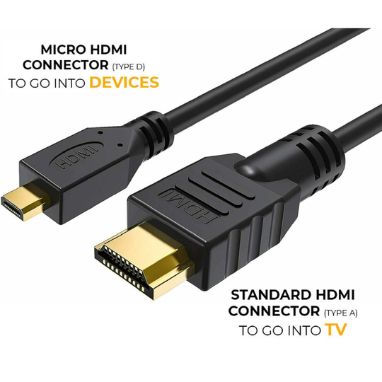 1m Micro HDMI TV Cable 1m to 5m HDMI Lead For Tablets & Cameras GoPro Hero Hudi