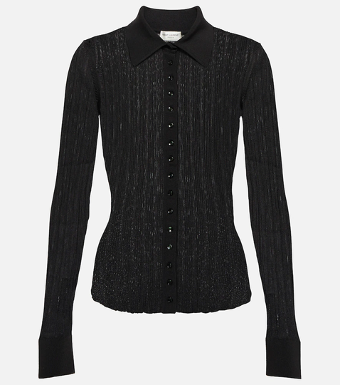 Ribbed-knit silk cardigan