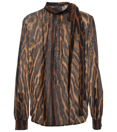 Lavaliere silk-blend blouse