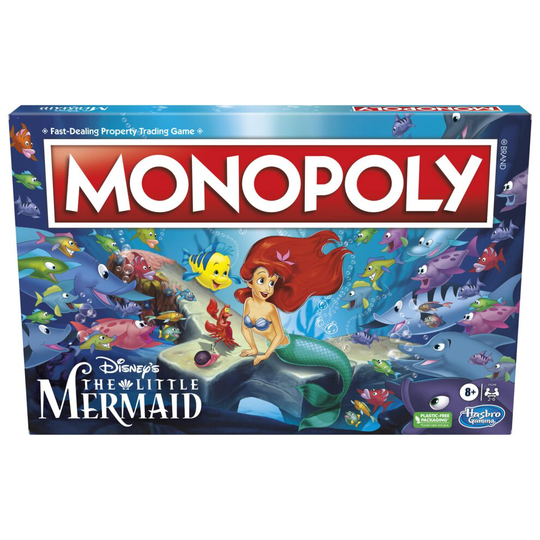 Monopoly: Disneys The Little Mermaid Edition Board game, Family games for 2-6 Players, Board games for Family and Kids Ages 8+, with 6 Themed Monopoly