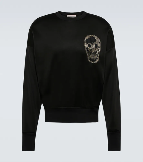 Skull embroidered sweatshirt