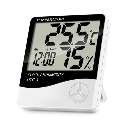Lanhiem Indoor Digital Thermometer Hygrometer, Accurate Room Temperature Gauge Humidity Monitor with Alarm Clock - Easy to Read, Max / Min Records,...