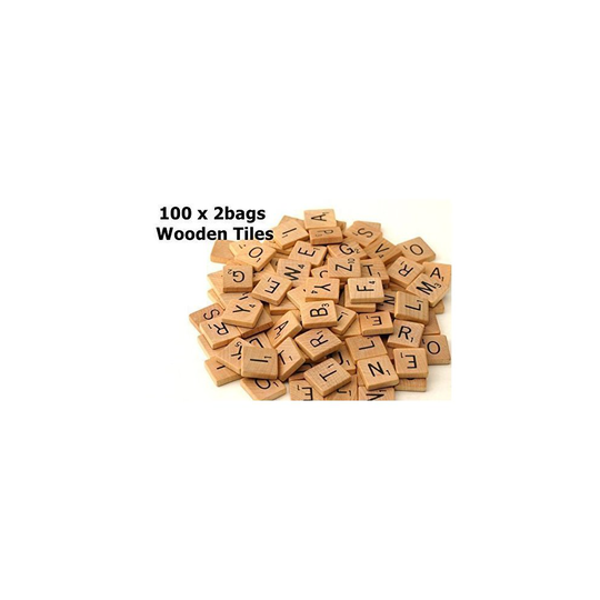 Flyco 200 Wood Scrabble Letter Tiles, 2-Sets