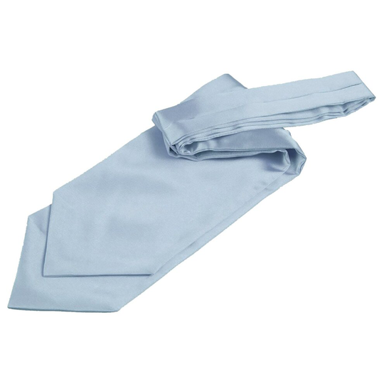 Dusty Blue Plain Satin Self-Tie Wedding Cravat