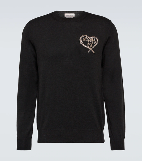 Embellished wool sweater