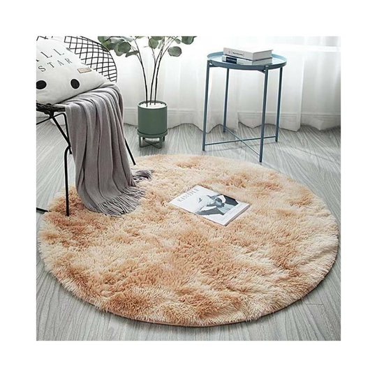 (Camel, 120*120CM) Large Circle Round Rug Circular Carpet Soft Fur Fluffy Sheepskin Floor Home Mat!