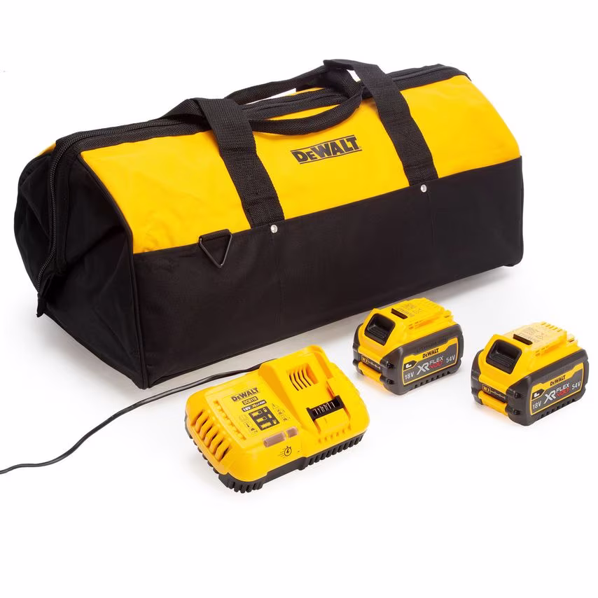 DeWalt 2 x DCB546 FlexVolt 6.0AH/2.0AH Batteries, DCB118 Charger & Tool Bag Set
