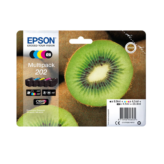 Epson Epson 202 Kiwi Black Standard Capacity Ink Cartridge 7ml 4 x 4ml Multipack