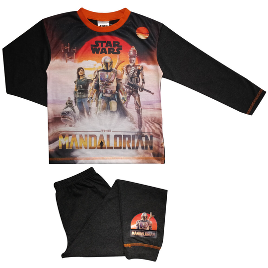 (Black/Orange, 5-6 Years / 110-116 cms) Boys Mandalorian Pyjamas