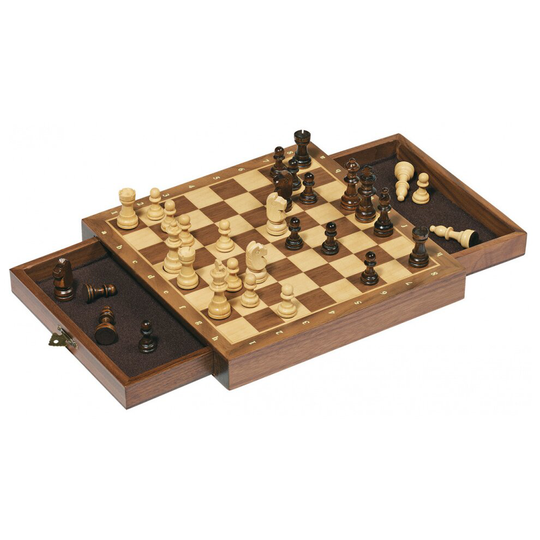 Chess Game Magnetic 25 Cm Wood Black/Nature/Light Brown