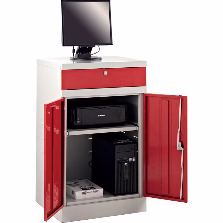 Matlock Flat Top Computer Workstation, Light Grey