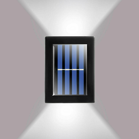 (Cool White ) 2Pcs Waterproof LED Solar Wall Outdoor Garden Lamp