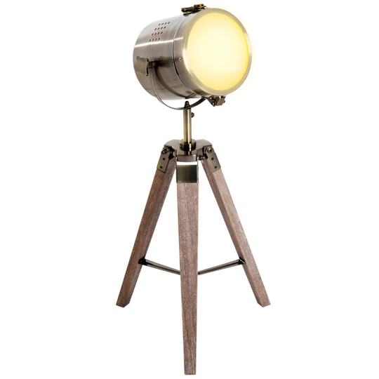 HOMCOM Vintage Tripod Table Desk Lamp Bedside Light Copper Finish