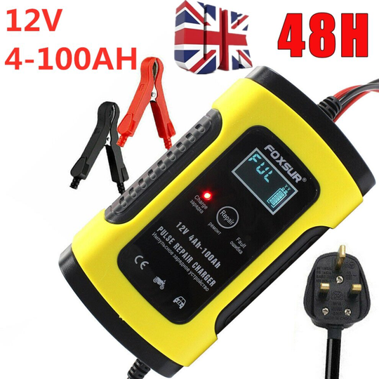 12V LCD Display Smart Car Battery Charger Automatic Pulse