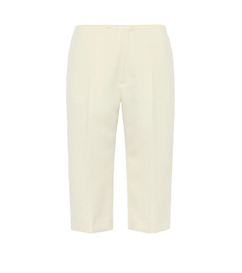 High-rise slim twill shorts