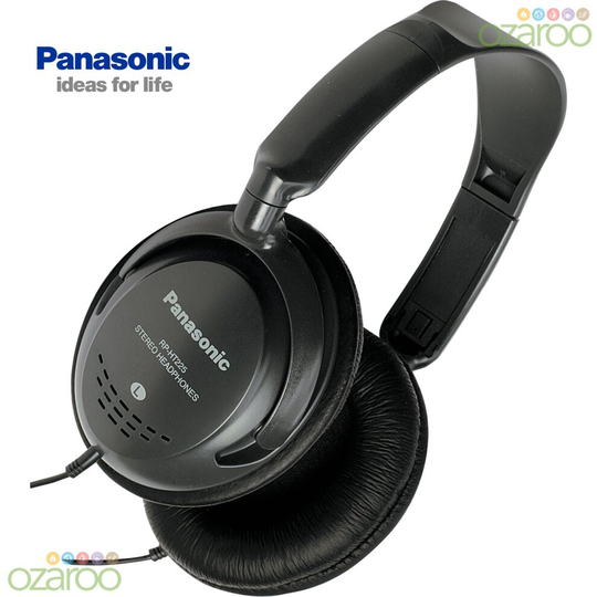 Panasonic Monitor Headphones with In-Line Volume Control - Black (RPHT225)