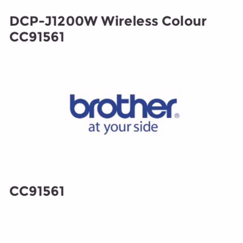 Brother DCP-J1200W Wireless Colour CC91561- you get 2