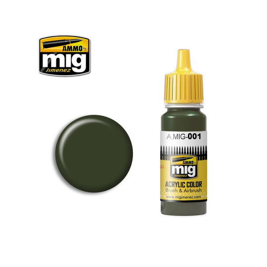 Ammo by Mig Acrylic Paint - A.MIG-0001 RAL 6003 Olivgrun Opt.1 (17ml)