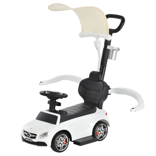 HOMCOM 3 in 1 Ride on Push Car for Toddlers Stroller Sliding Car White
