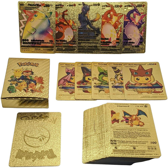 (Gold Cards 55pcs) Pokemon Boxed Card Bundle Pikachu GX Holo Card Set