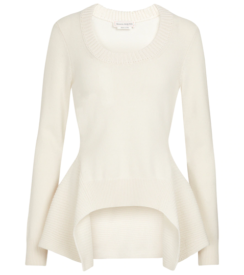 Cashmere peplum sweater