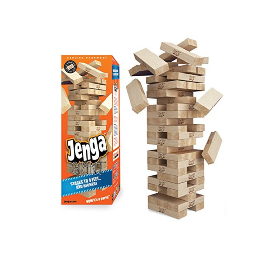 Jenga GIANT Genuine Hardwood Game Stacks to 4+ feet. Ages 8+
