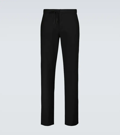 Wool drawstring pants