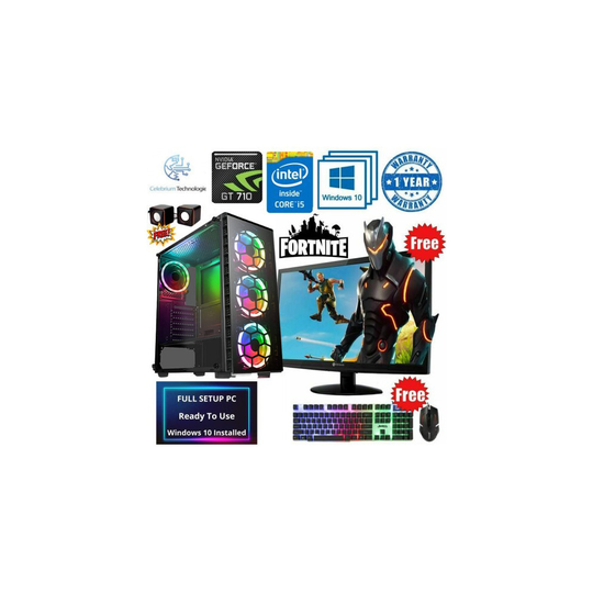 Fast Gaming Intel Quad Core i5 16GB RAM 1TB HDD PC Bundle & Speakers