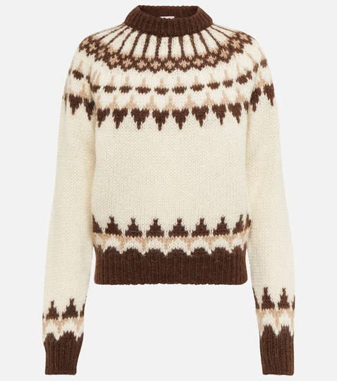 Intarsia wool and mohair-blend sweater