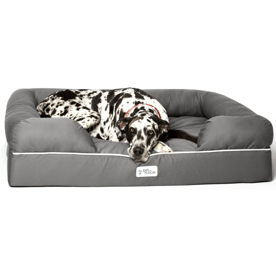 (XXL Jumbo, Slate Grey) PetFusion Dog Bed WATERPROOF Memory Foam