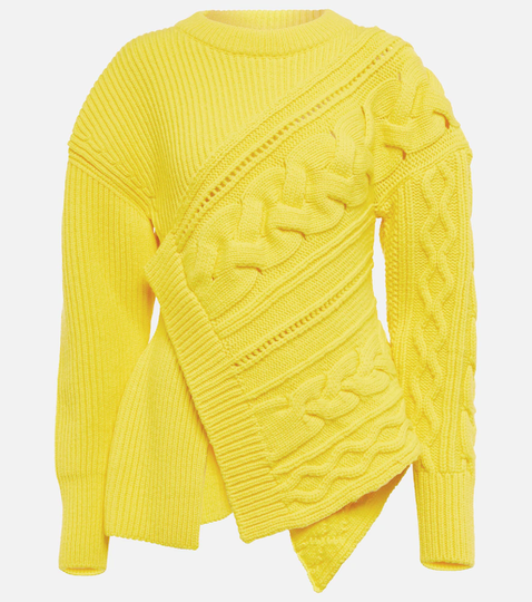 Pieced and patched wool sweater