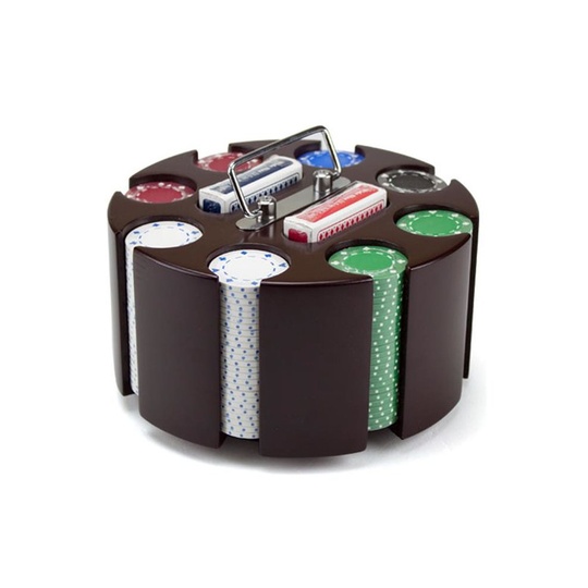 Brybelly Holdings CSSP-200C-R 11.5 Gram Suited Poker Chip Set in Wooden Carousel Case