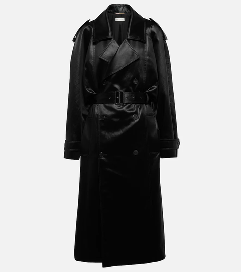 Satin trench coat