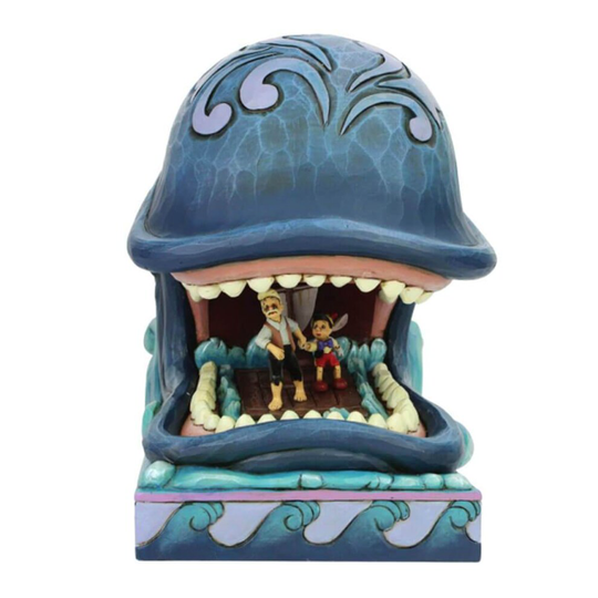 Disney A Whale of a Whale Monstro with Geppetto and Pinocchio Figurine