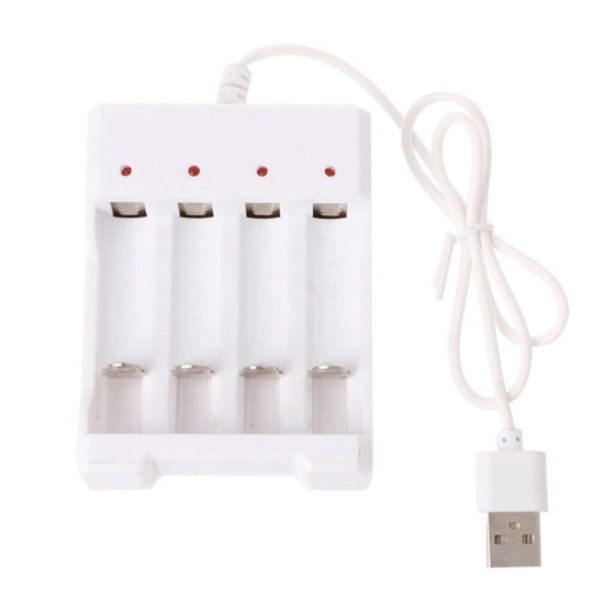 4 Slots Smart Battery Charger Rechargeable Fast Charging USB