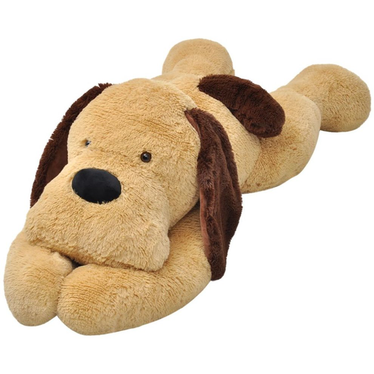vidaXL Dog Cuddly Toy Plush Brown 160cm Soft Stuffed Toy Kids Children Gift